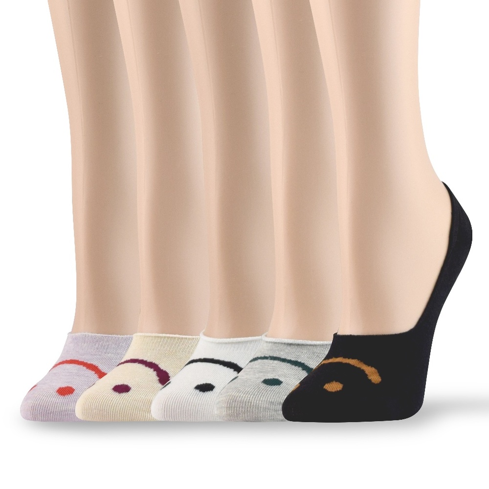 5 Pairs Women's No Show Cotton Liner Socks